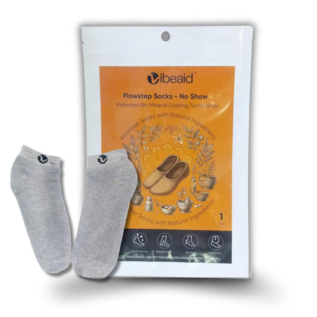 CuEase Copper Coated Natural Pain Relief Socks - No Show |Angle |Regular