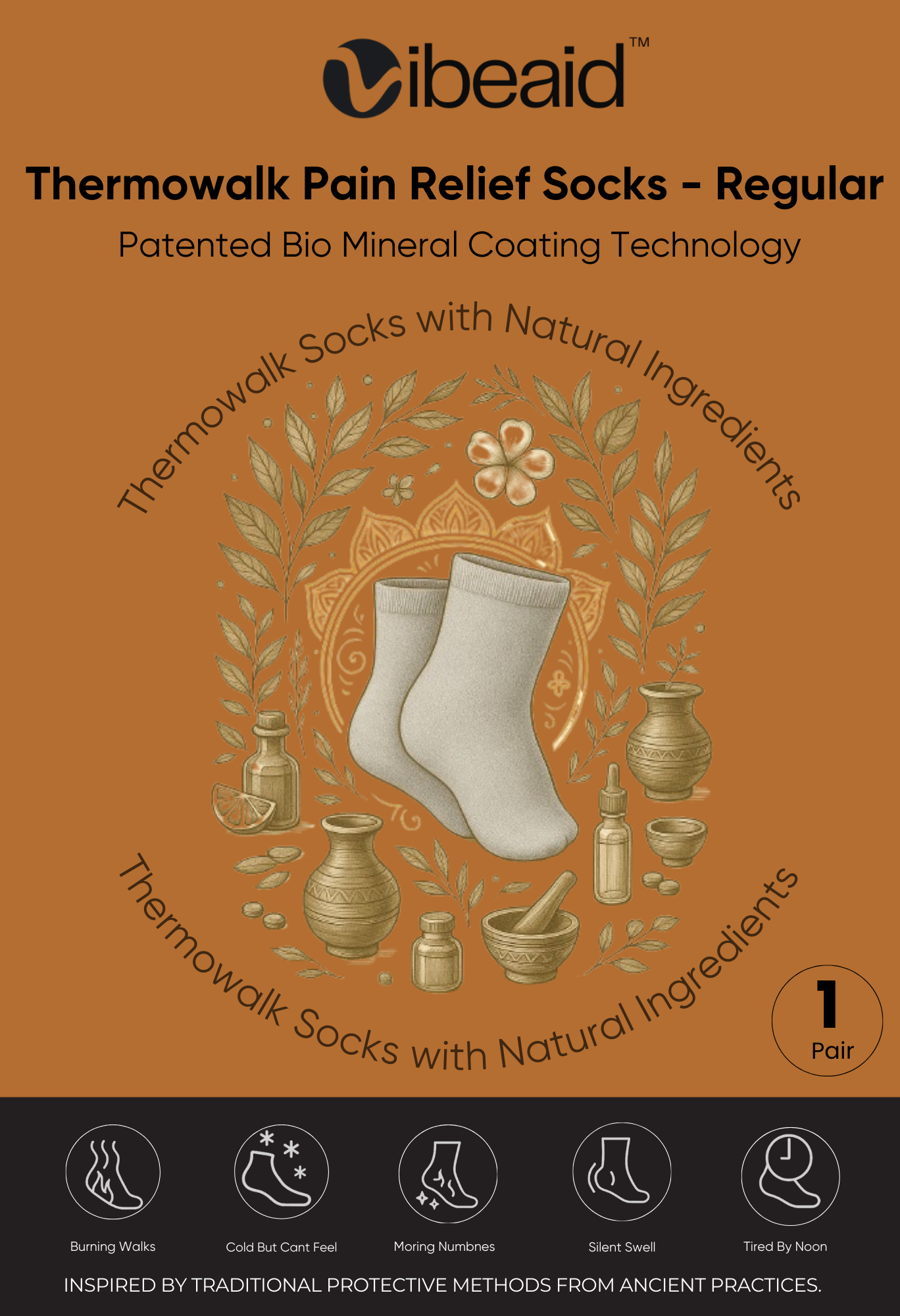 CuEase Copper Coated Natural Pain Relief Socks - No Show |Angle |Regular