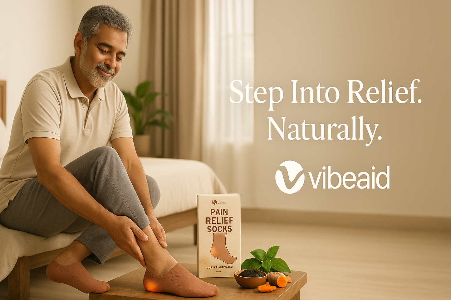 CuEase Copper Coated Natural Pain Relief Socks - No Show |Angle |Regular