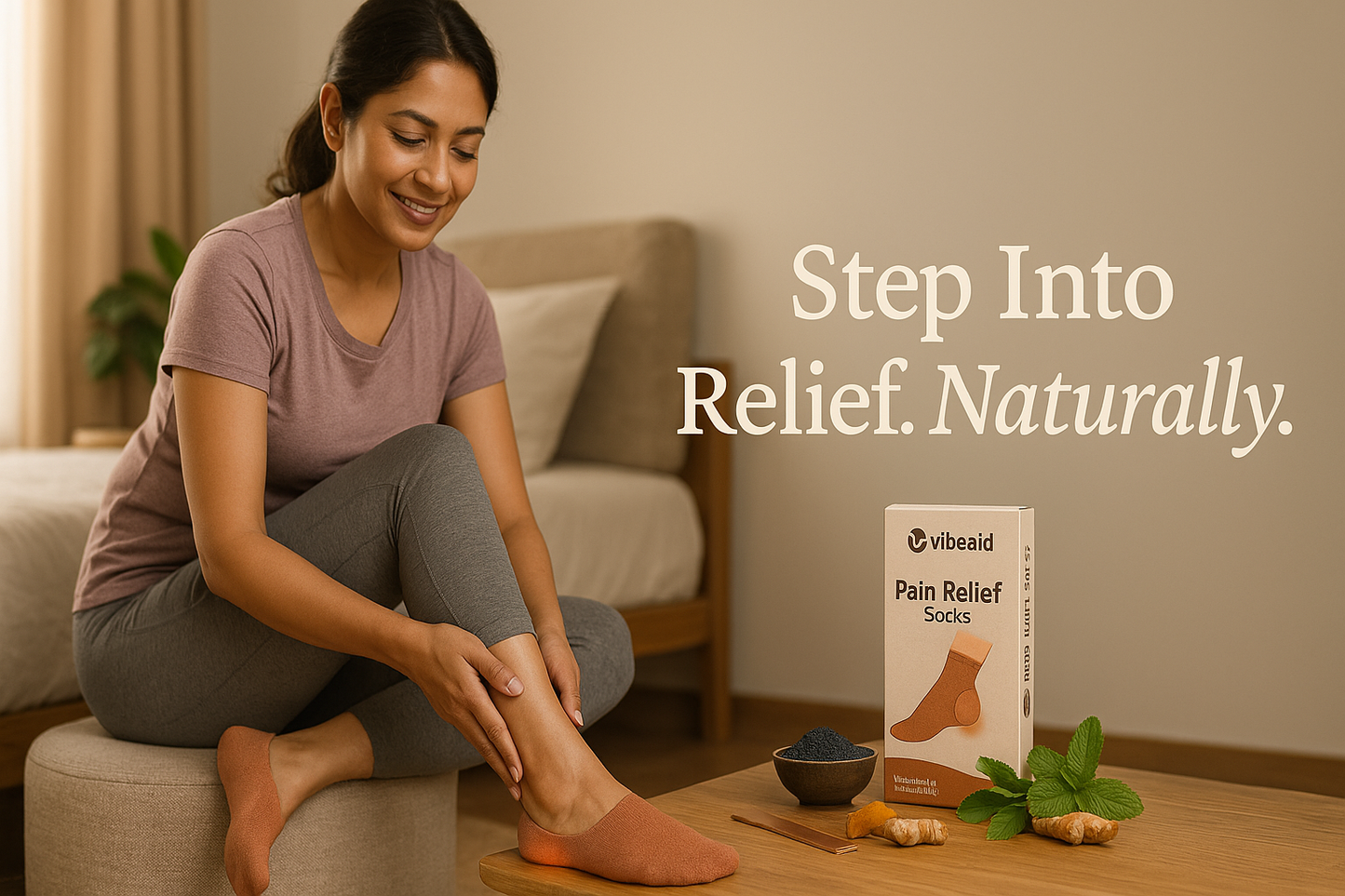 CuEase Copper Coated Natural Pain Relief Socks - No Show |Angle |Regular