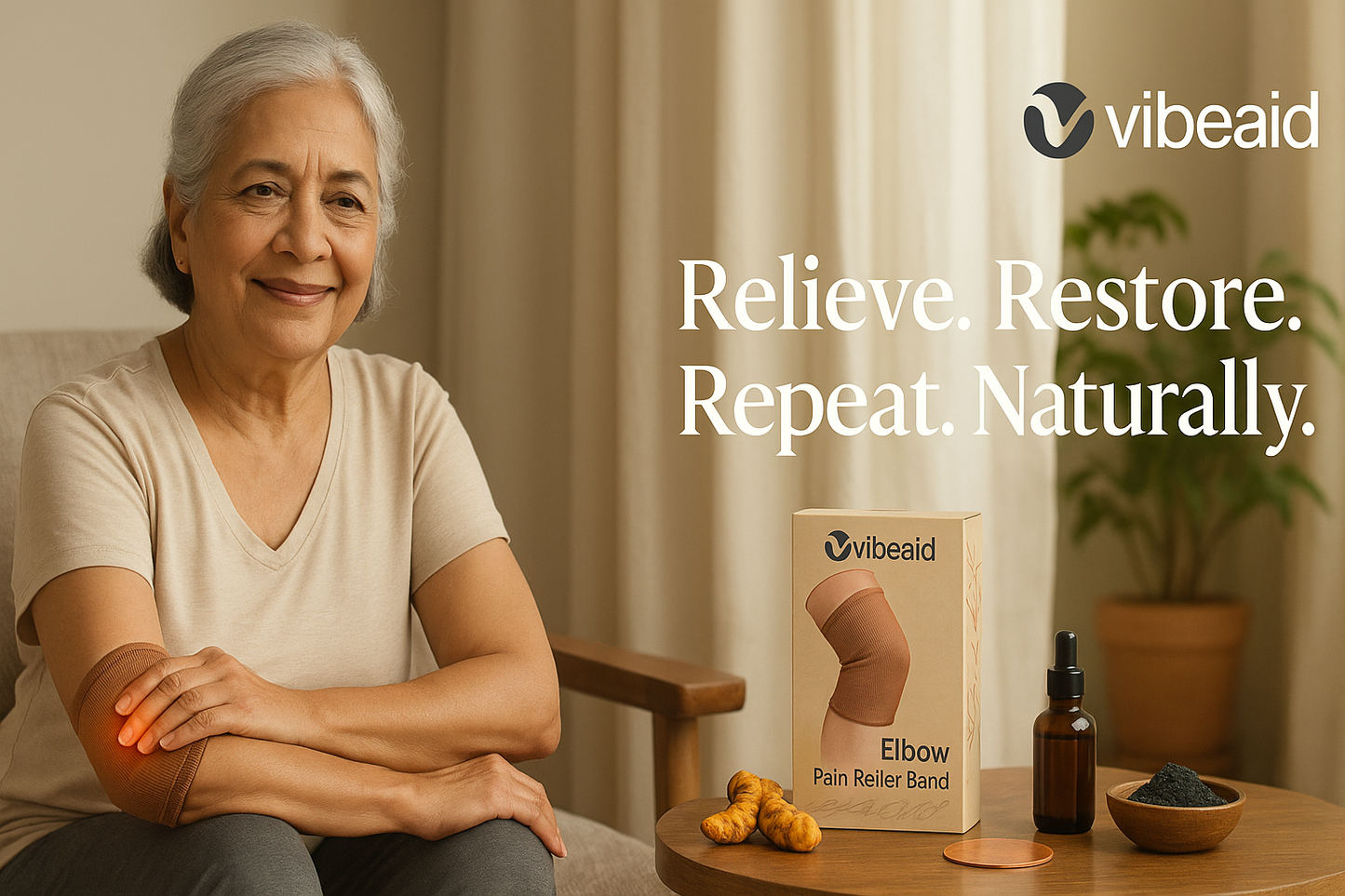 JointFlow Copper Coated Natural Pain Relief Elbow Band